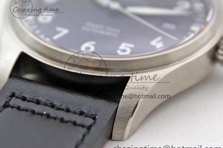 MIROTIME 0506 Vibrant Mark XVIII IW327001 SS M+F 1:1 Best Edition Black Dial on Black Leather Strap A 7055